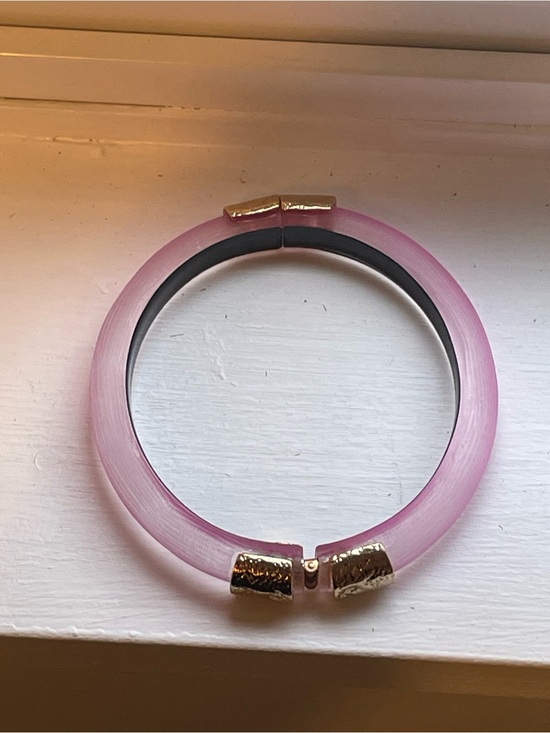 Alexis Bittar Jewelry - Alexis Bittar Pink Lucite Bangle with Gold Tone Clasp